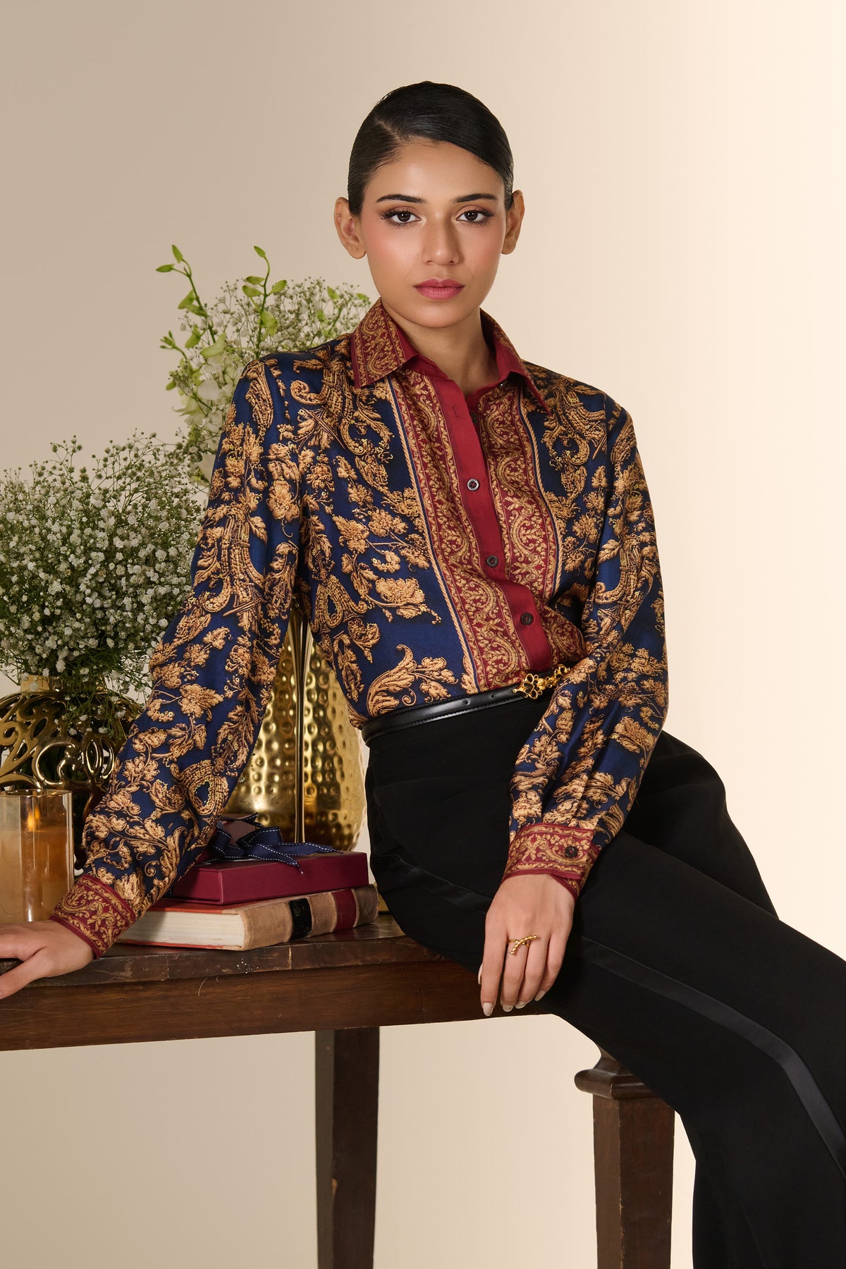 Regal Border Baroque Silk Shirt