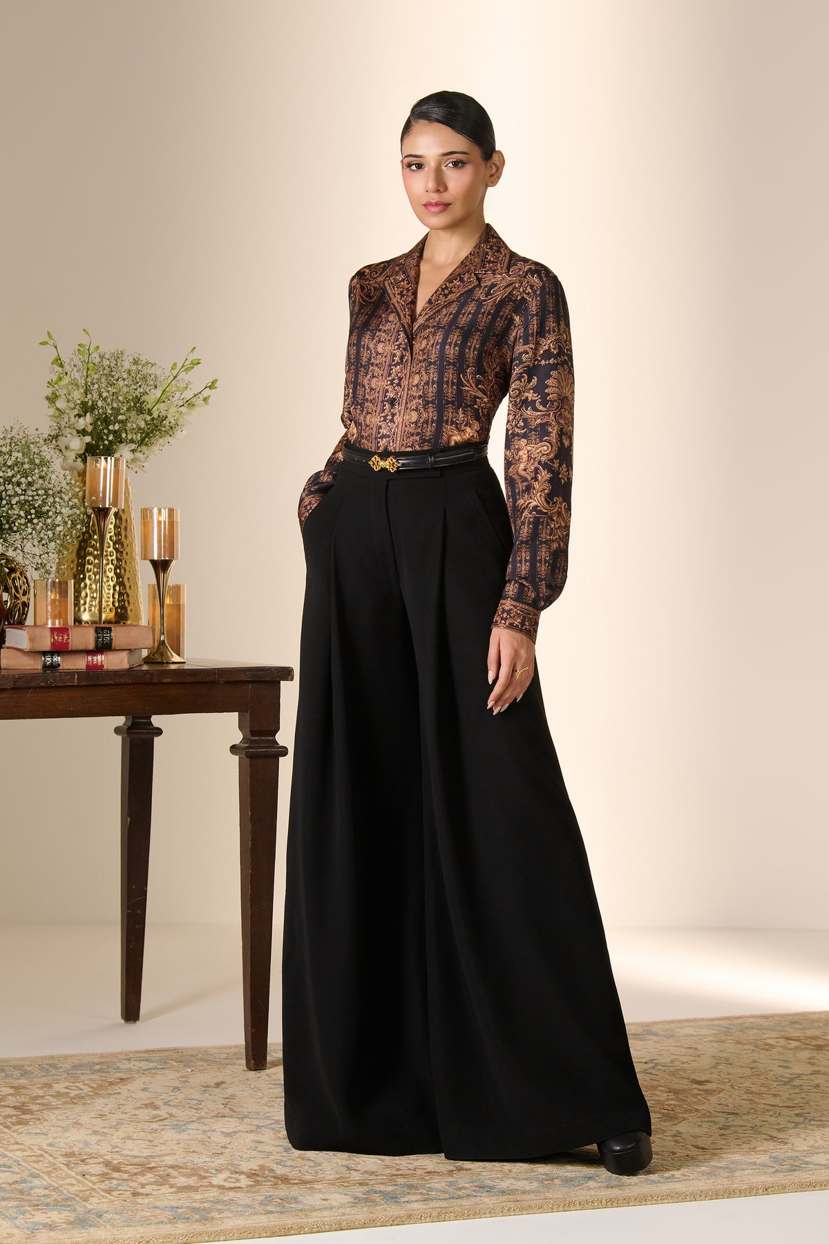 Gilded Baroque Silk Shirt