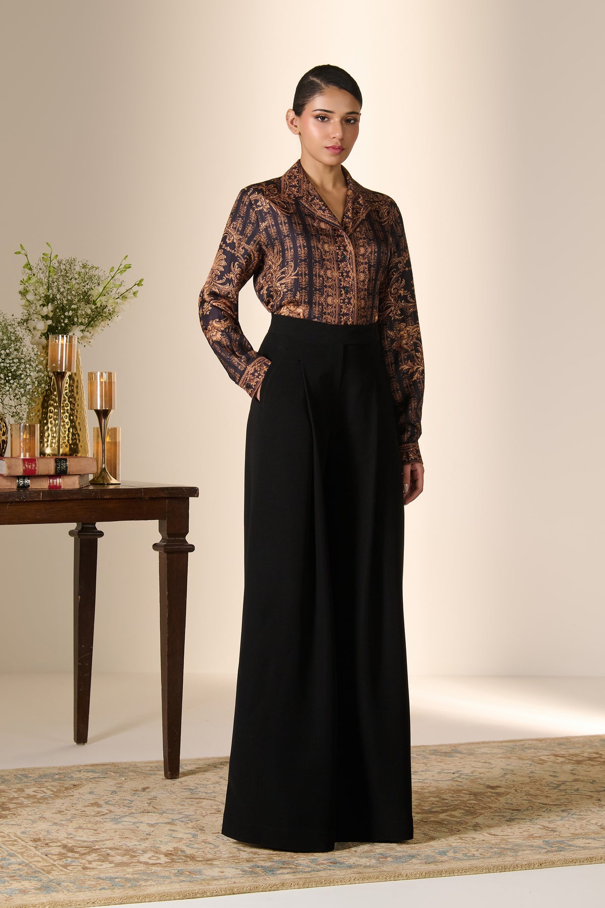 Gilded Baroque Silk Shirt