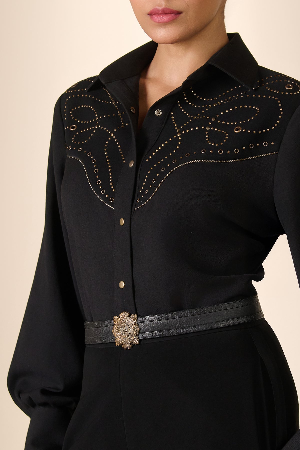 Rivet Embossed Yoke Shirt