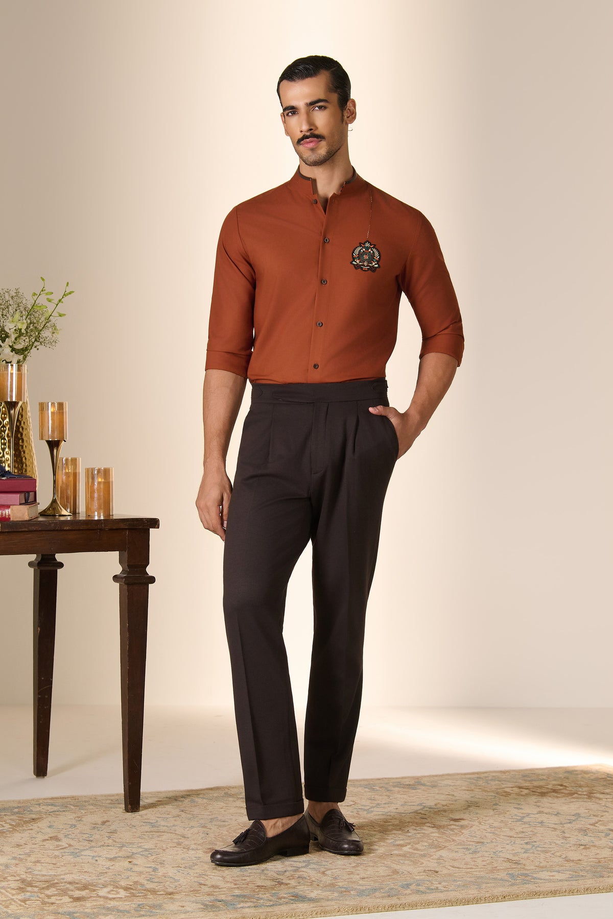 Rust Crest Detail Shirt
