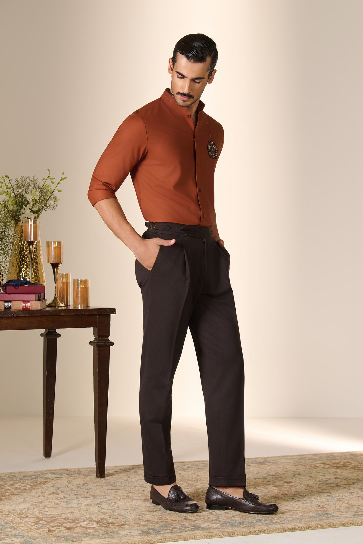 Rust Crest Detail Shirt