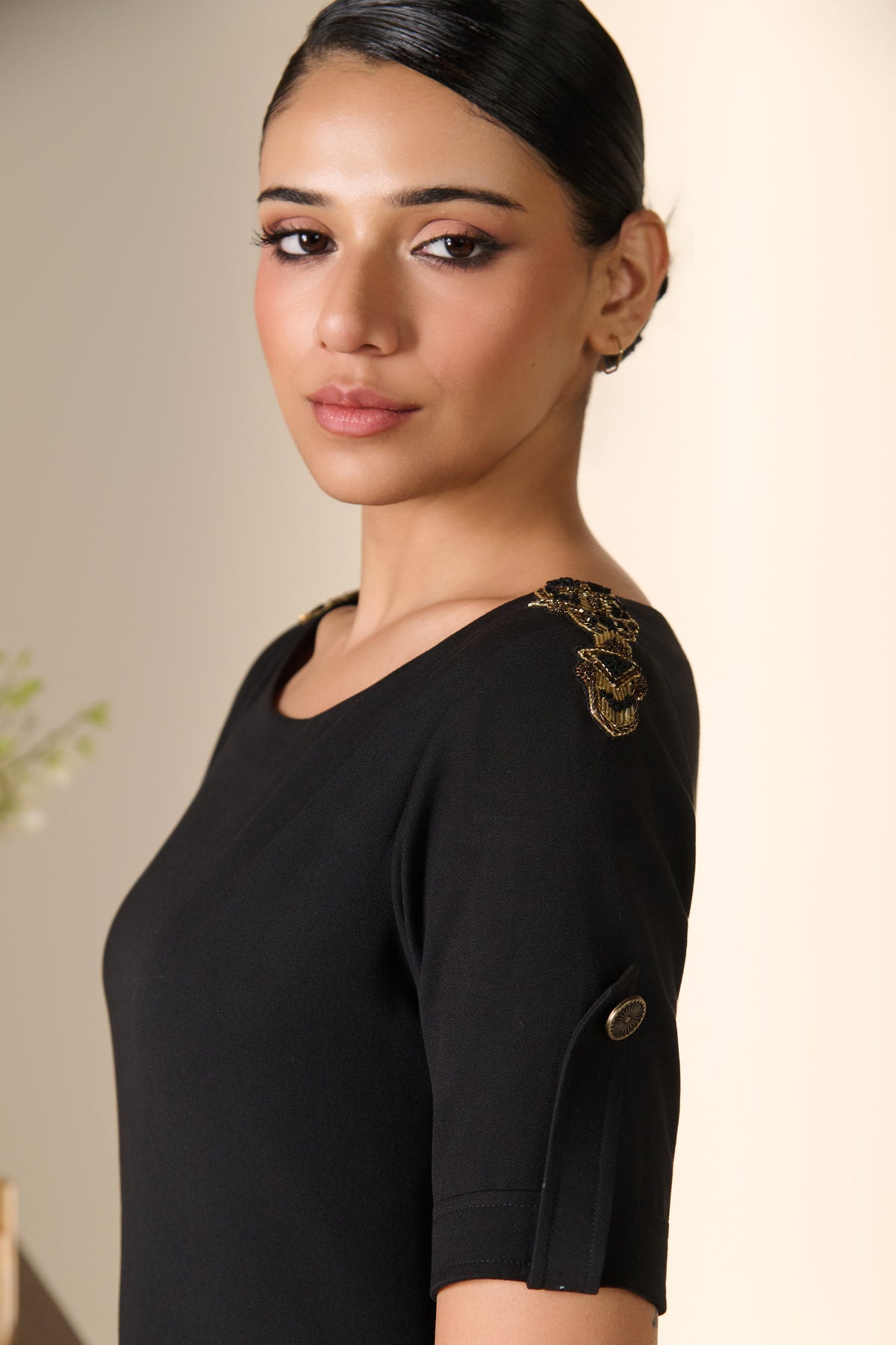 Black Rivet Detail Dress