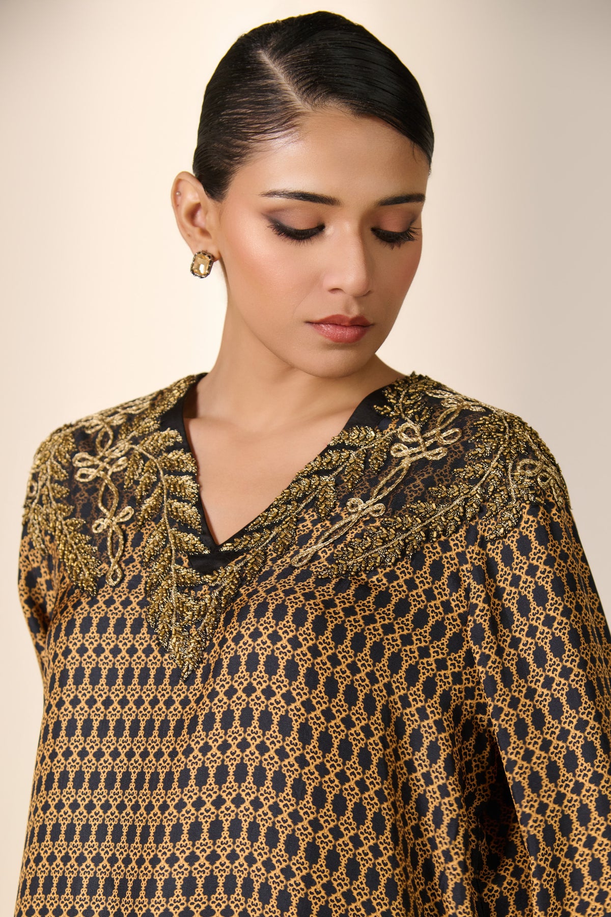 Mustard Black Heritage Print