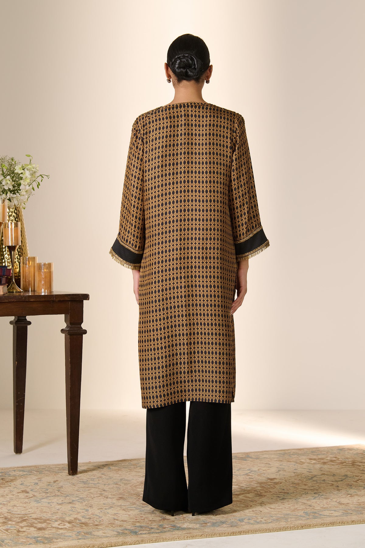 Mustard Black Heritage Print