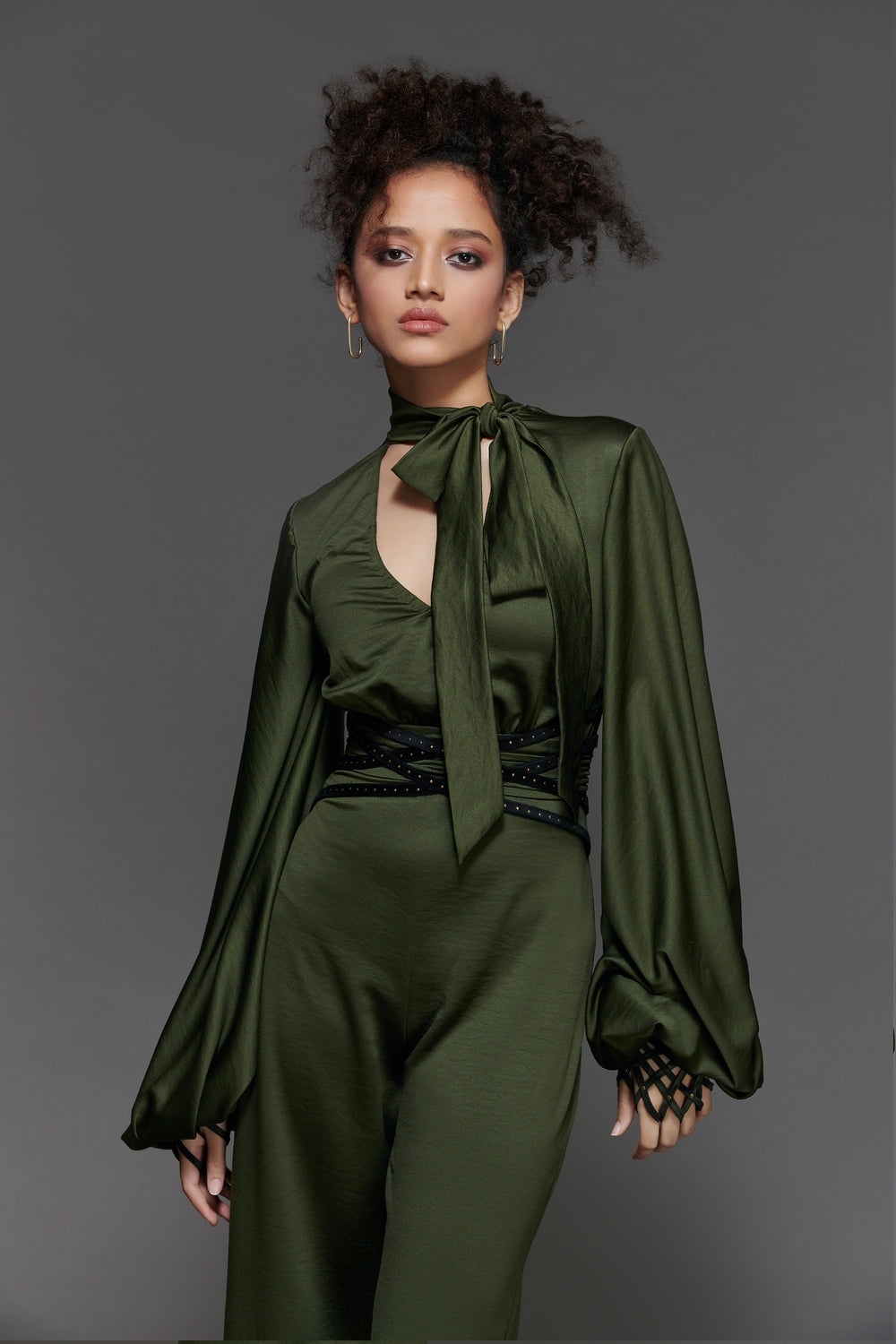 Knot Collar Jumpsuit