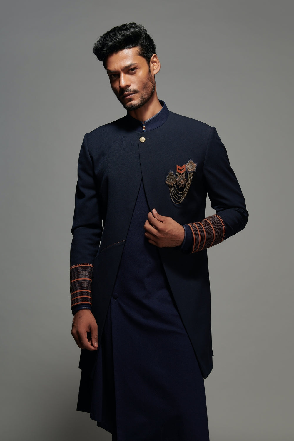 One Button Open Sherwani