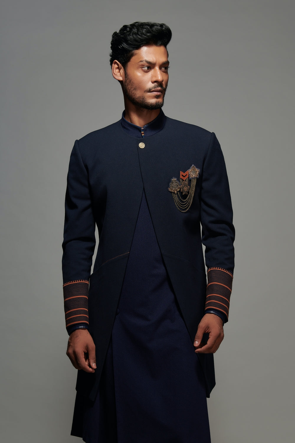 One Button Open Sherwani
