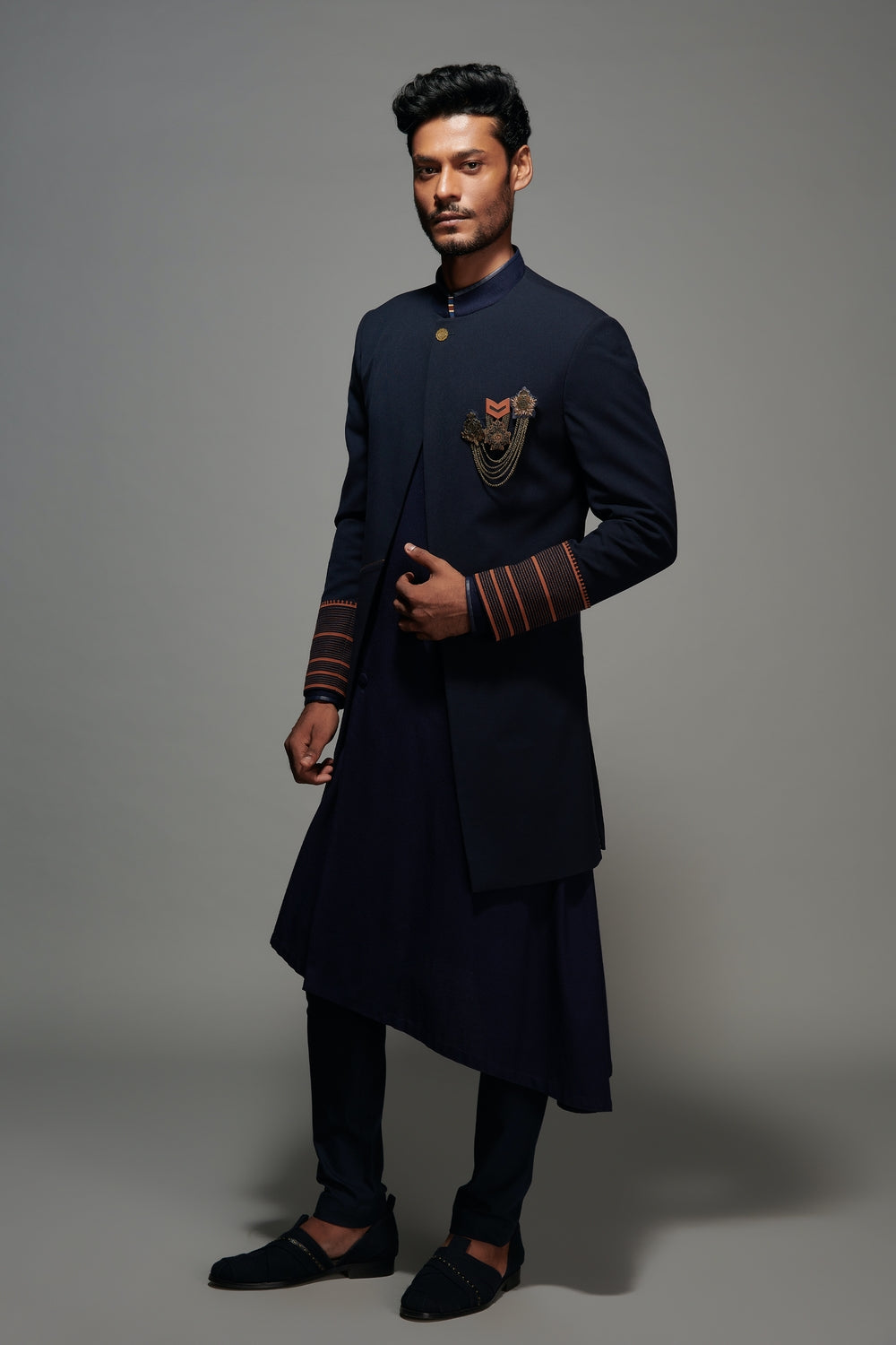 One Button Open Sherwani