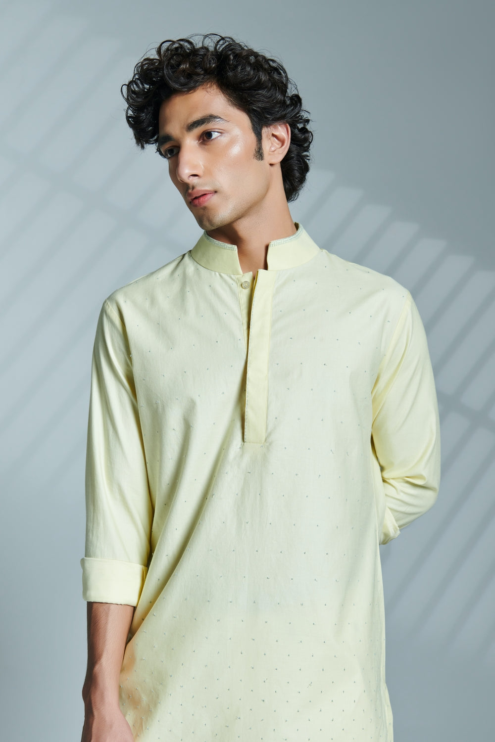 Soft Yellow Embroidered Kurta