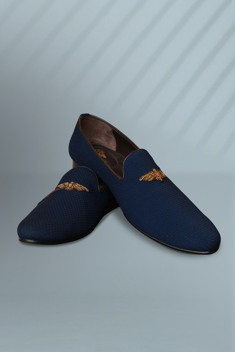 Navy Crested Shoes With Tape Detailing