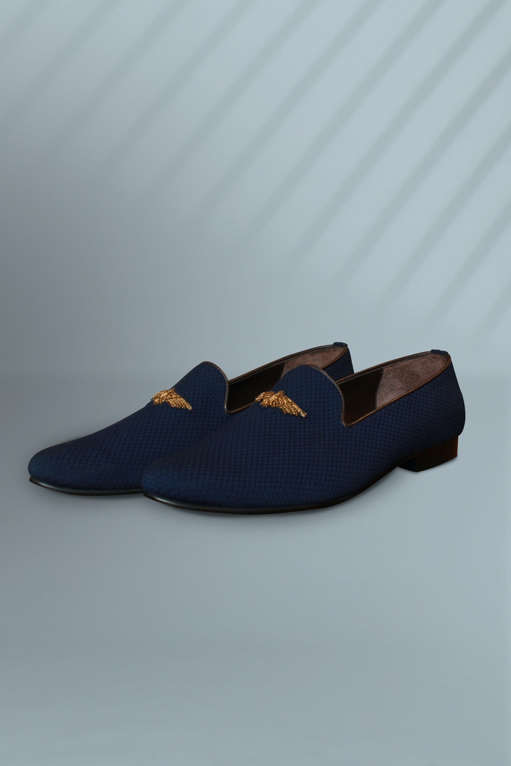 Navy Crested Shoes With Tape Detailing