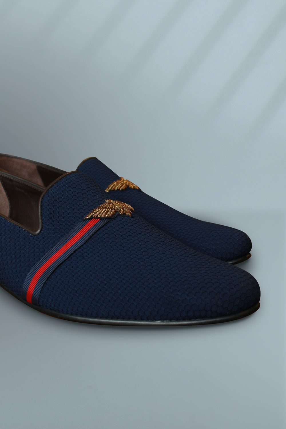 Navy Crested Shoes With Tape Detailing