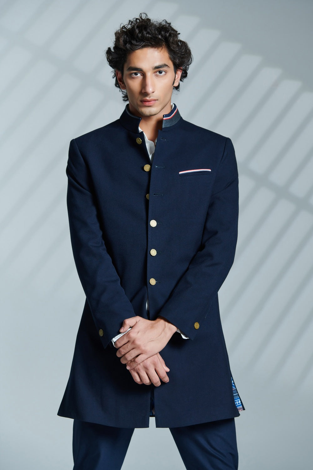 Sumeet Vyas in Minimalist Navy sherwani