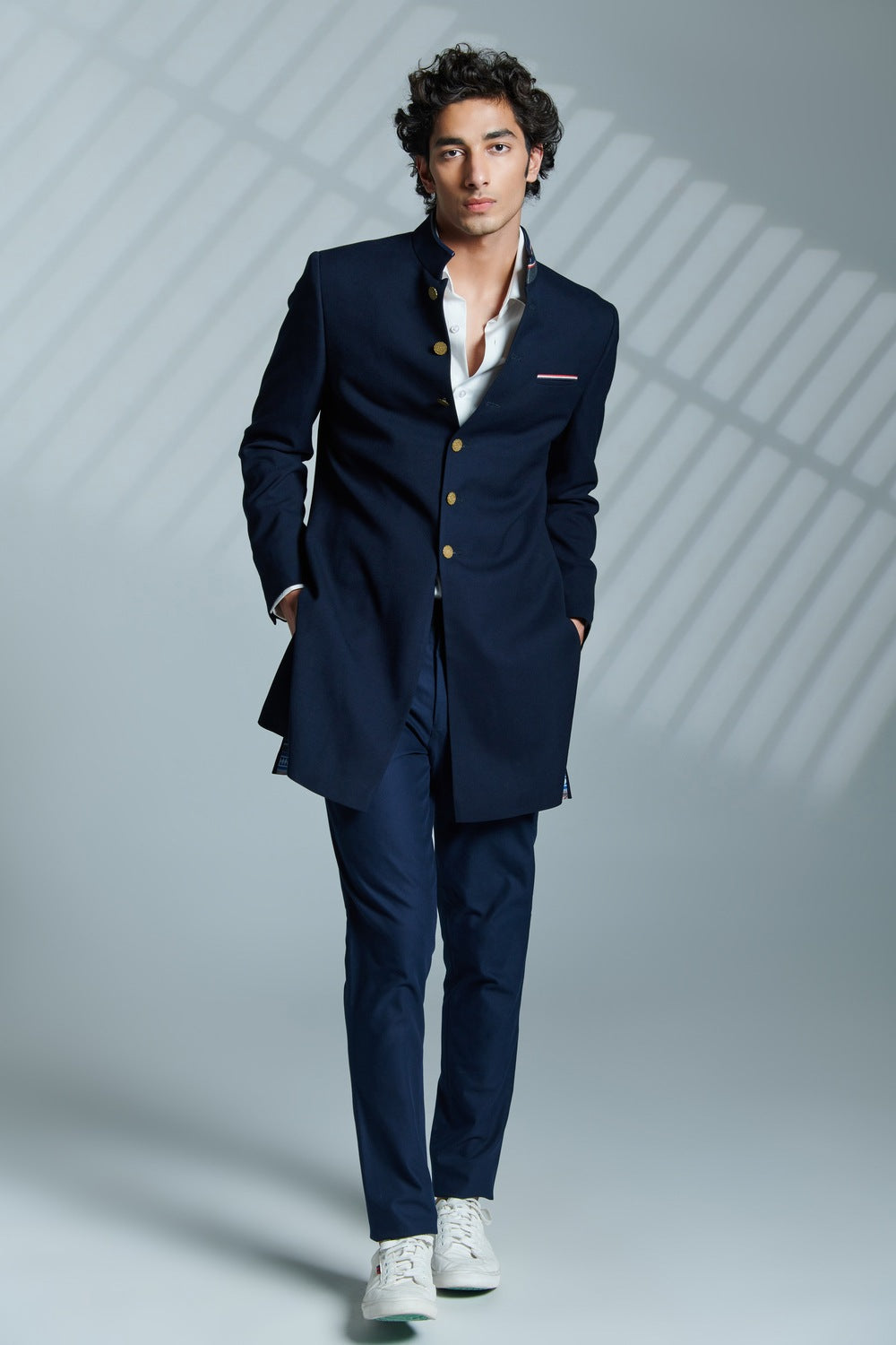 Sumeet Vyas in Minimalist Navy sherwani