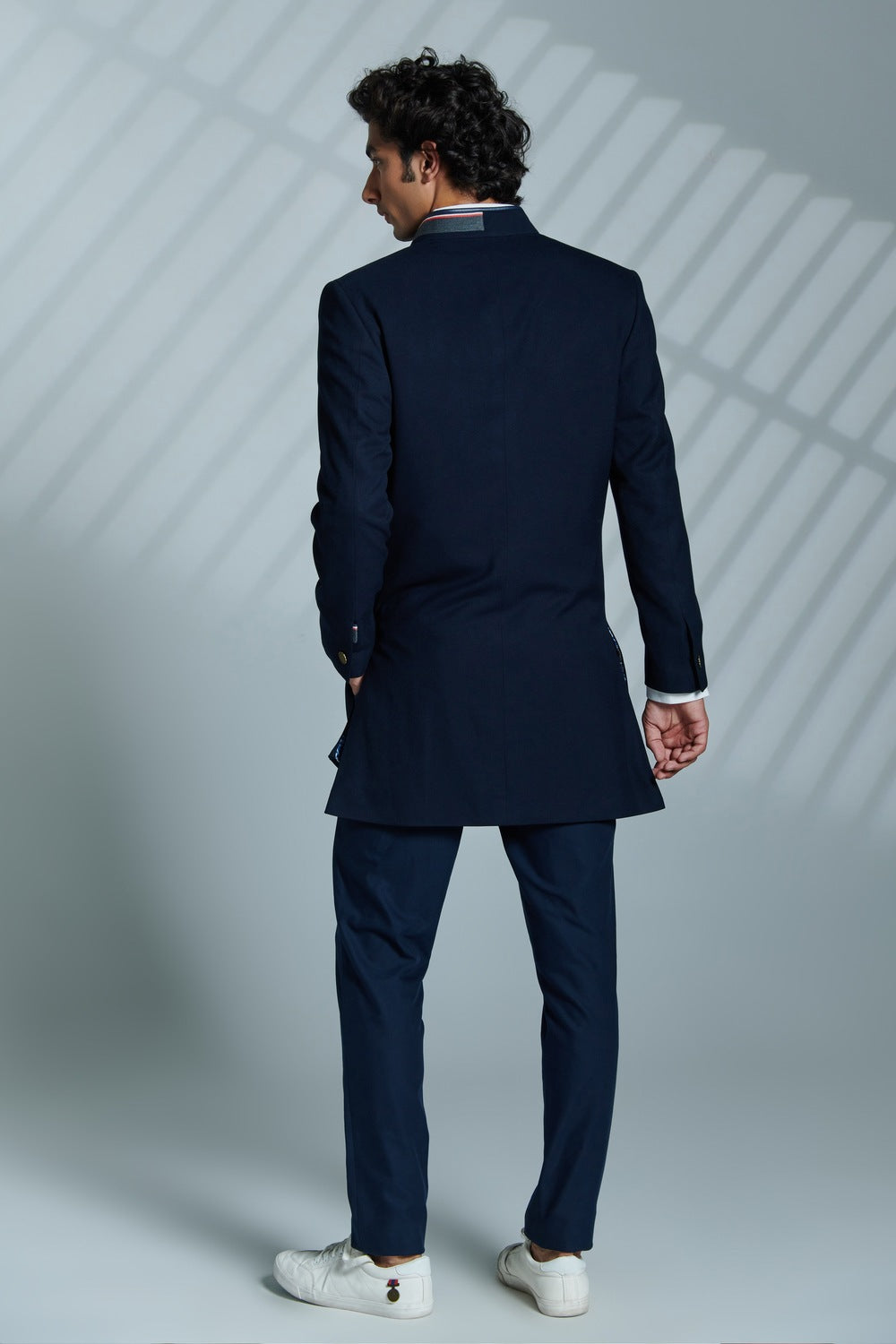 Sumeet Vyas in Minimalist Navy sherwani