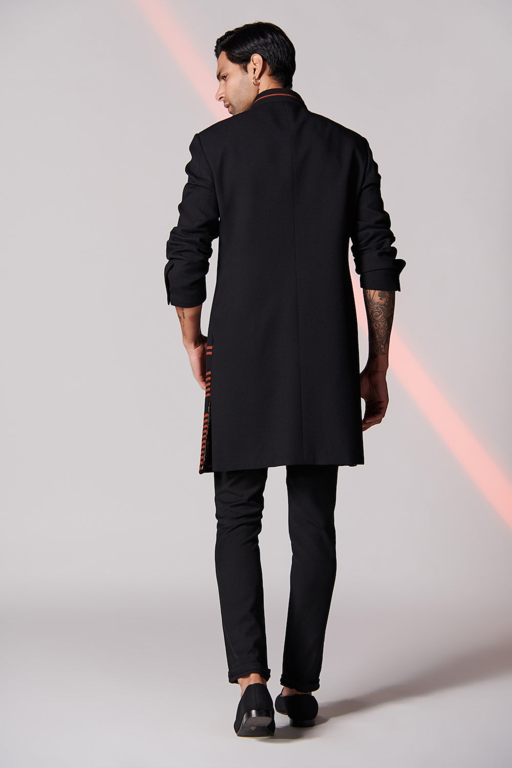 Minimalist Sherwani with Colour Block Details