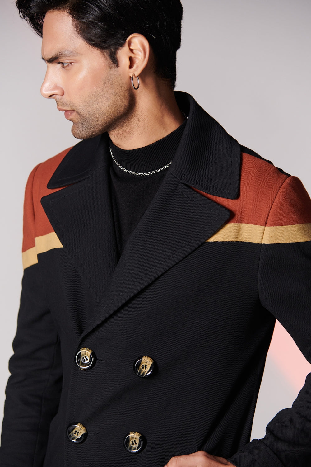 Black-Rust Trench Coat