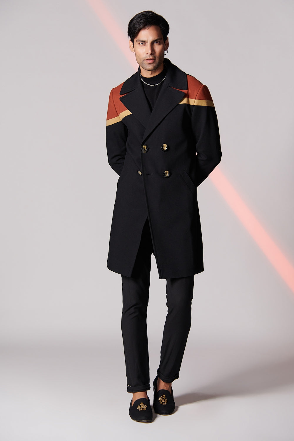 Black-Rust Trench Coat