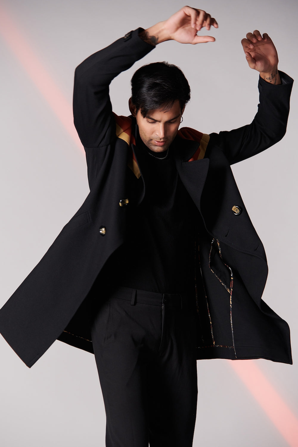 Black-Rust Trench Coat