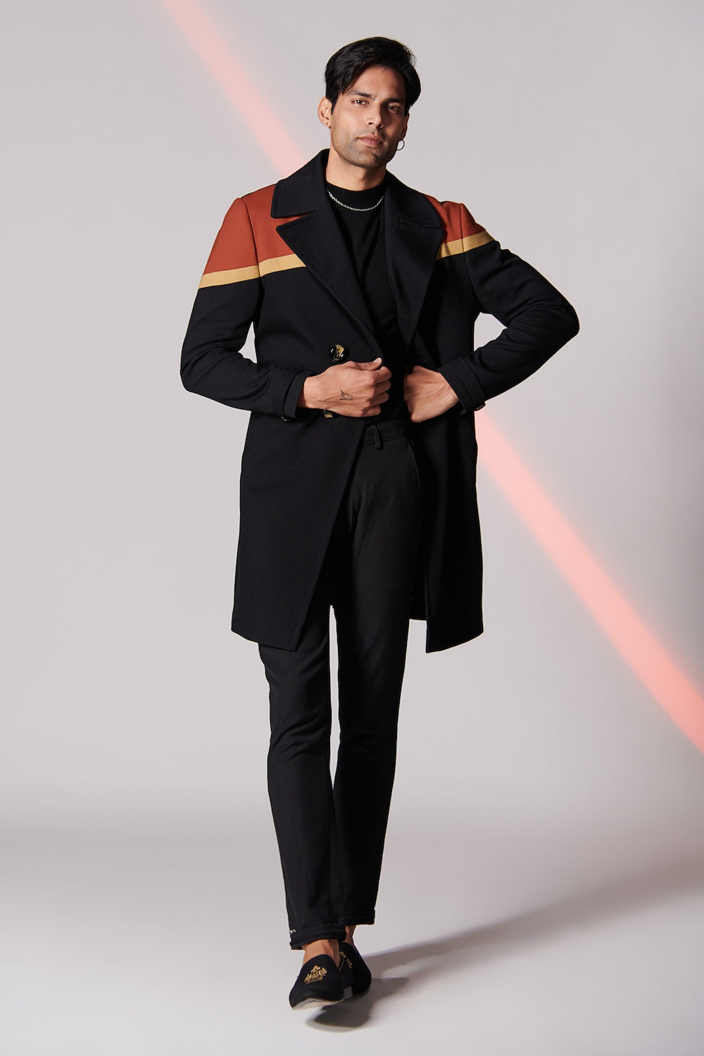 Black-Rust Trench Coat