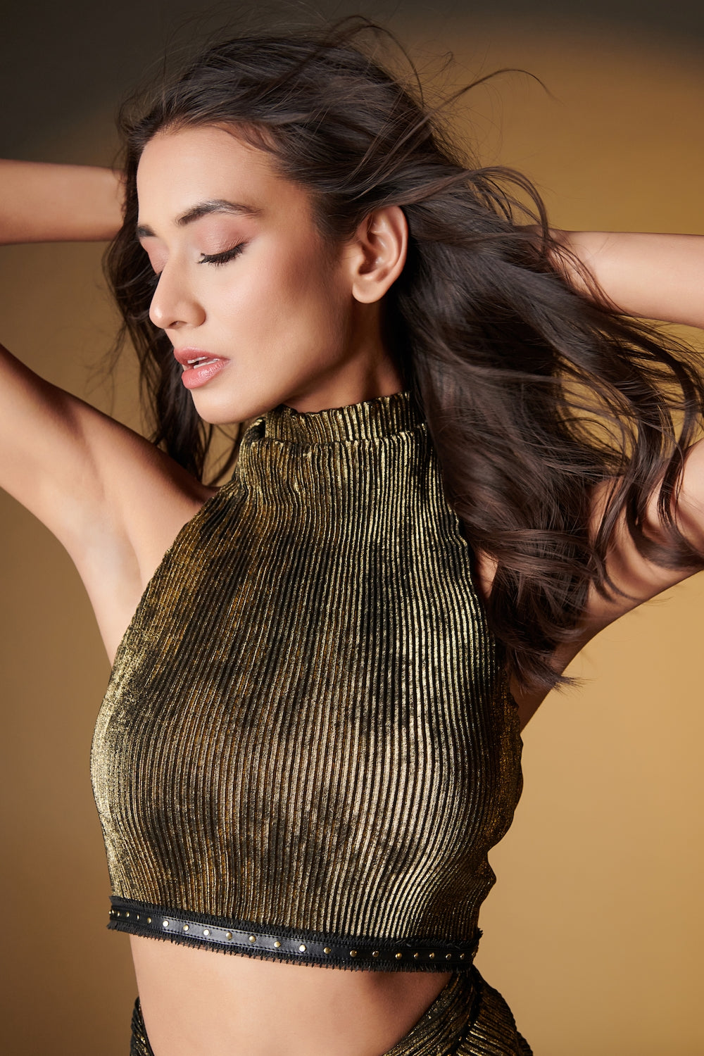 Raised Neck Crop Top