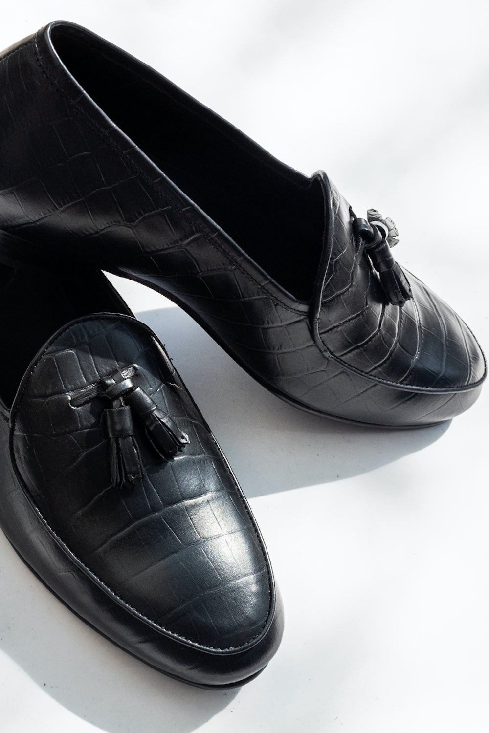Croco Texture Leather Shoes