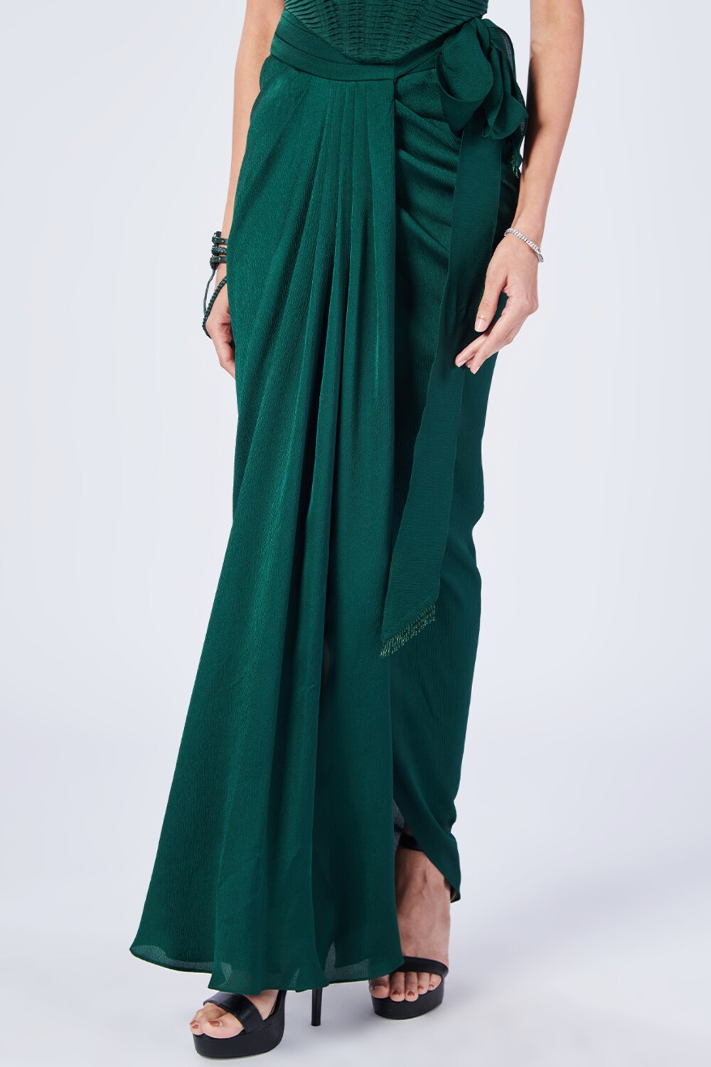 Amyra Dastur In Emerald Wrap-Around skirt