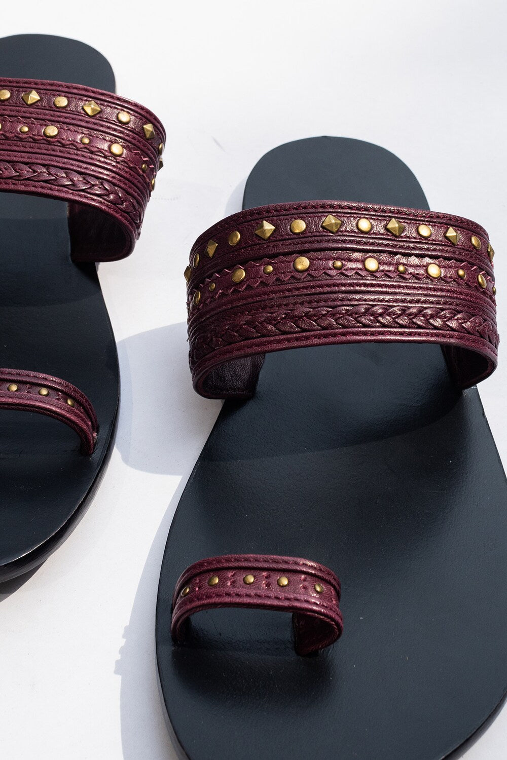 Cherry Leather Sandals