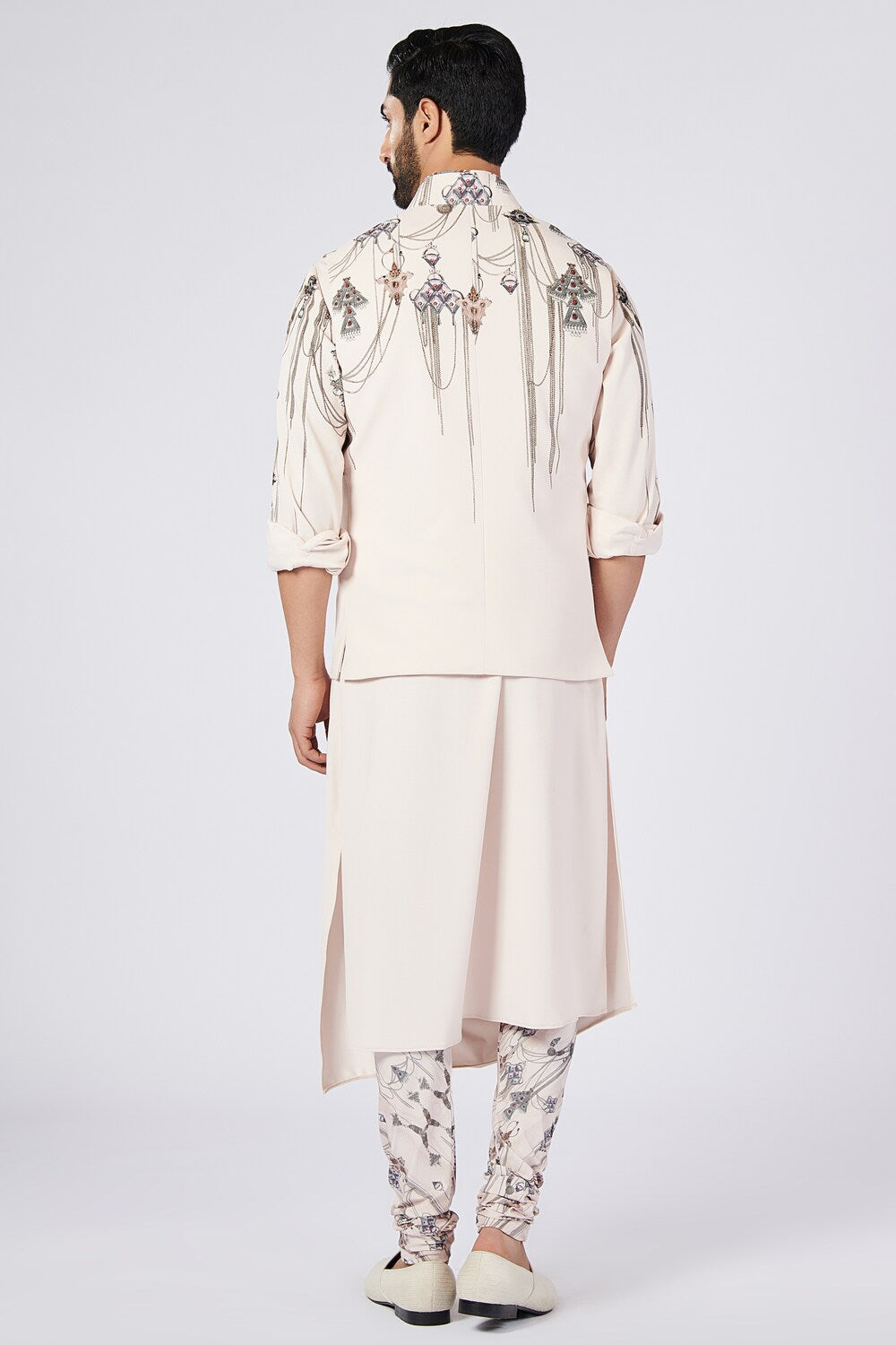 Off White Printed Churidar
