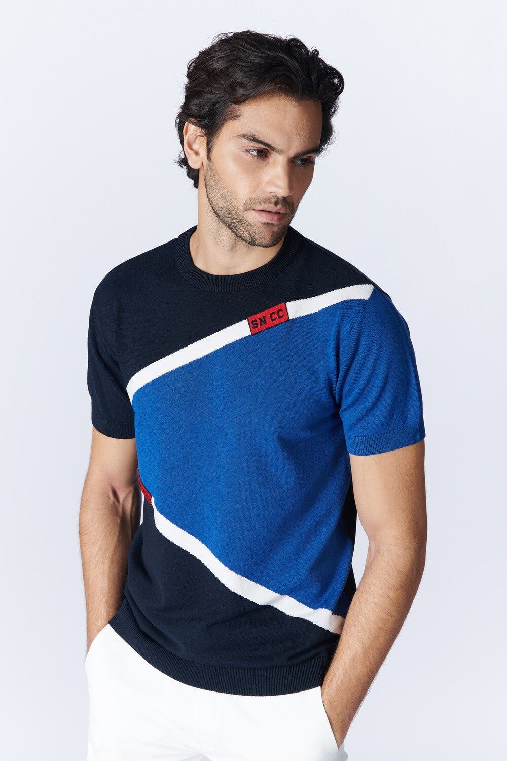 SNCC Colour Block Flat-Knit T shirt