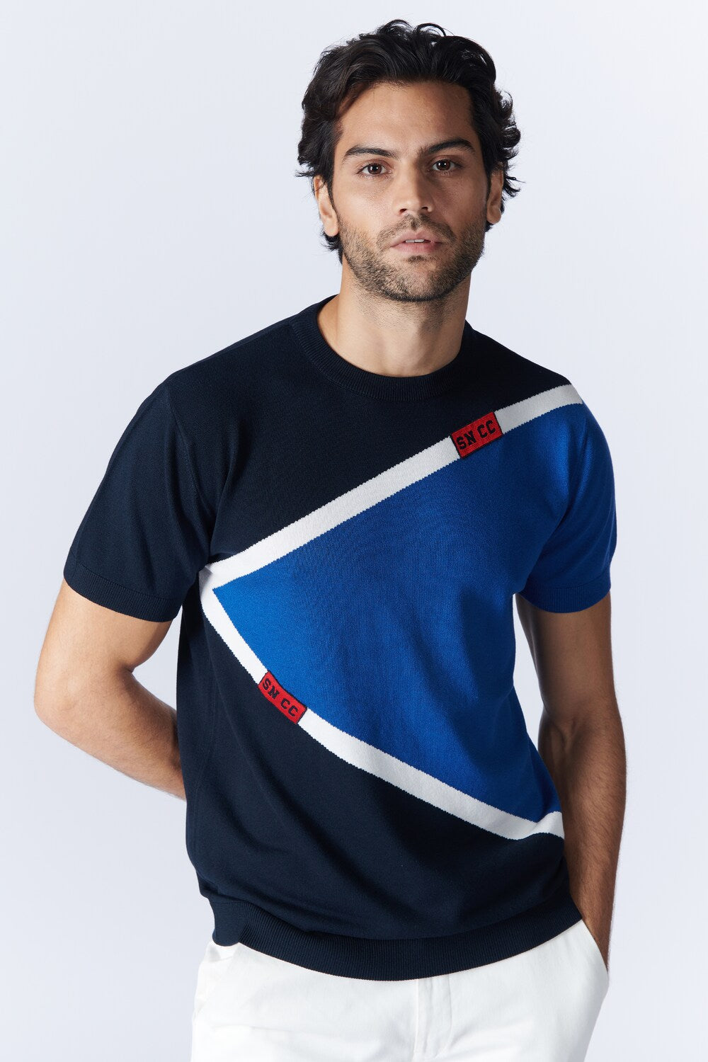 SNCC Colour Block Flat-Knit T shirt