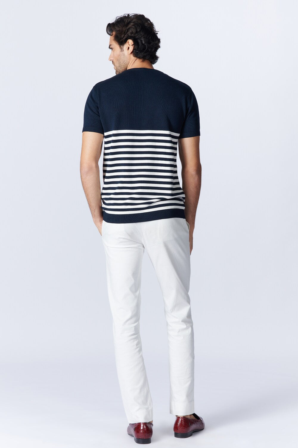 SNCC Navy Stripe Polo T-shirt