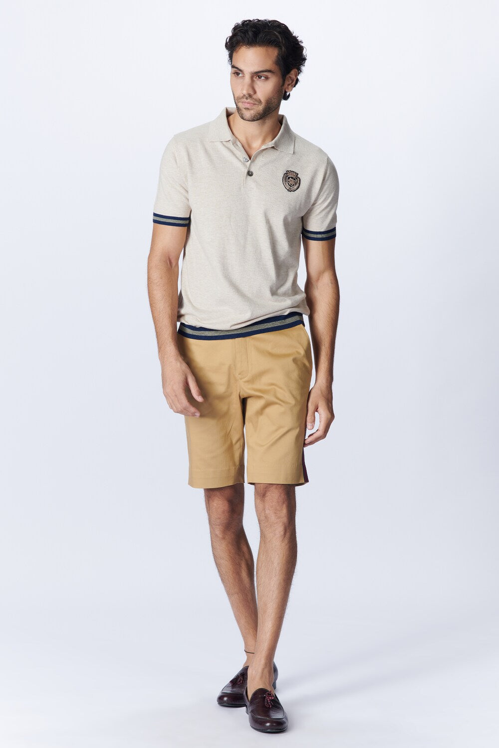SNCC Beige Shorts with Crest