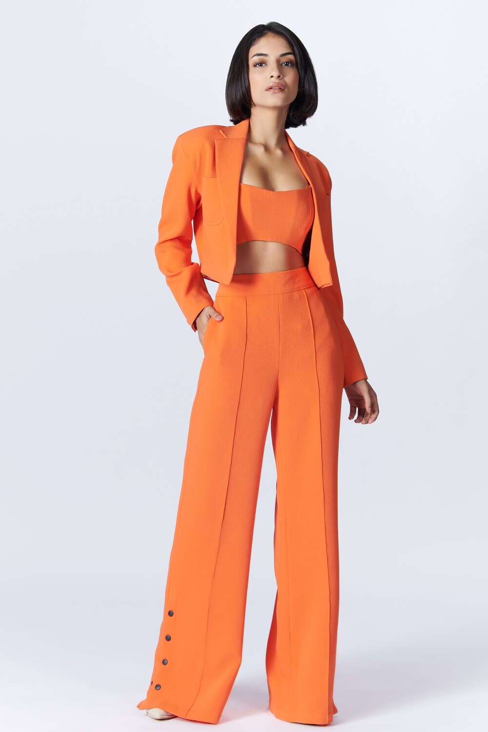 Aditi Rao Hydari in SNCC Orange Crop Jacket