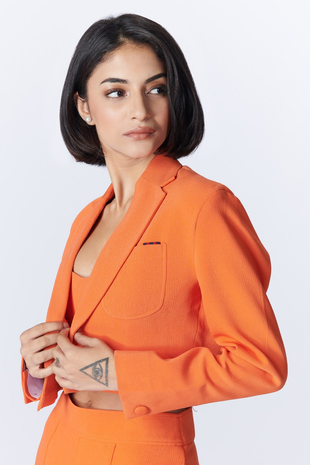 Aditi Rao Hydari in SNCC Orange Crop Jacket