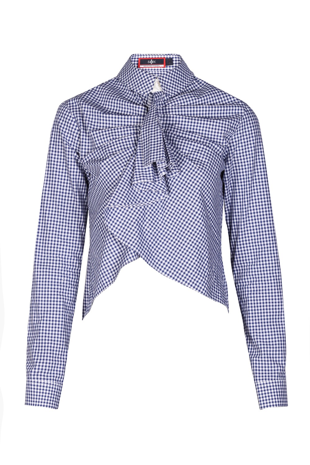 SNCC Crop Shirt with Cascade Collar