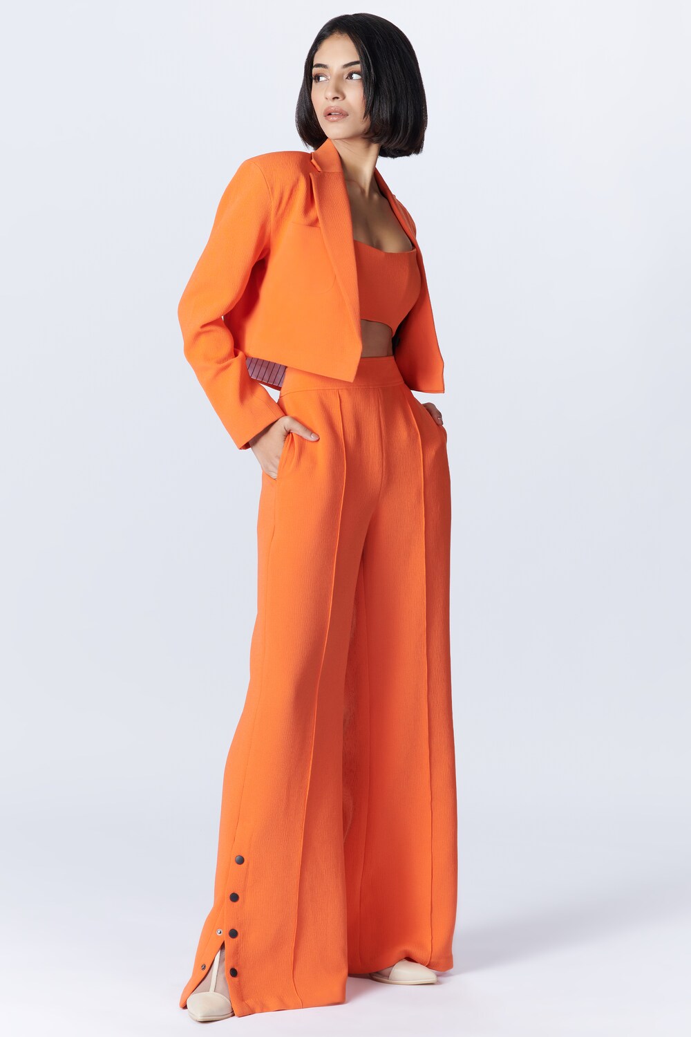 Aditi Rao Hydari In SNCC Orange Flared Trousers