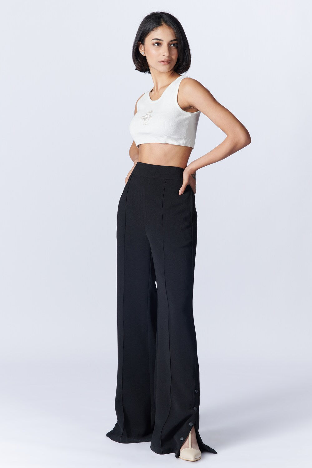 Alia Bhatt In SNCC Black Flared Trousers