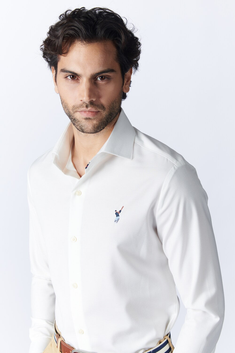 SNCC Off White Shirt with Batsman Logo