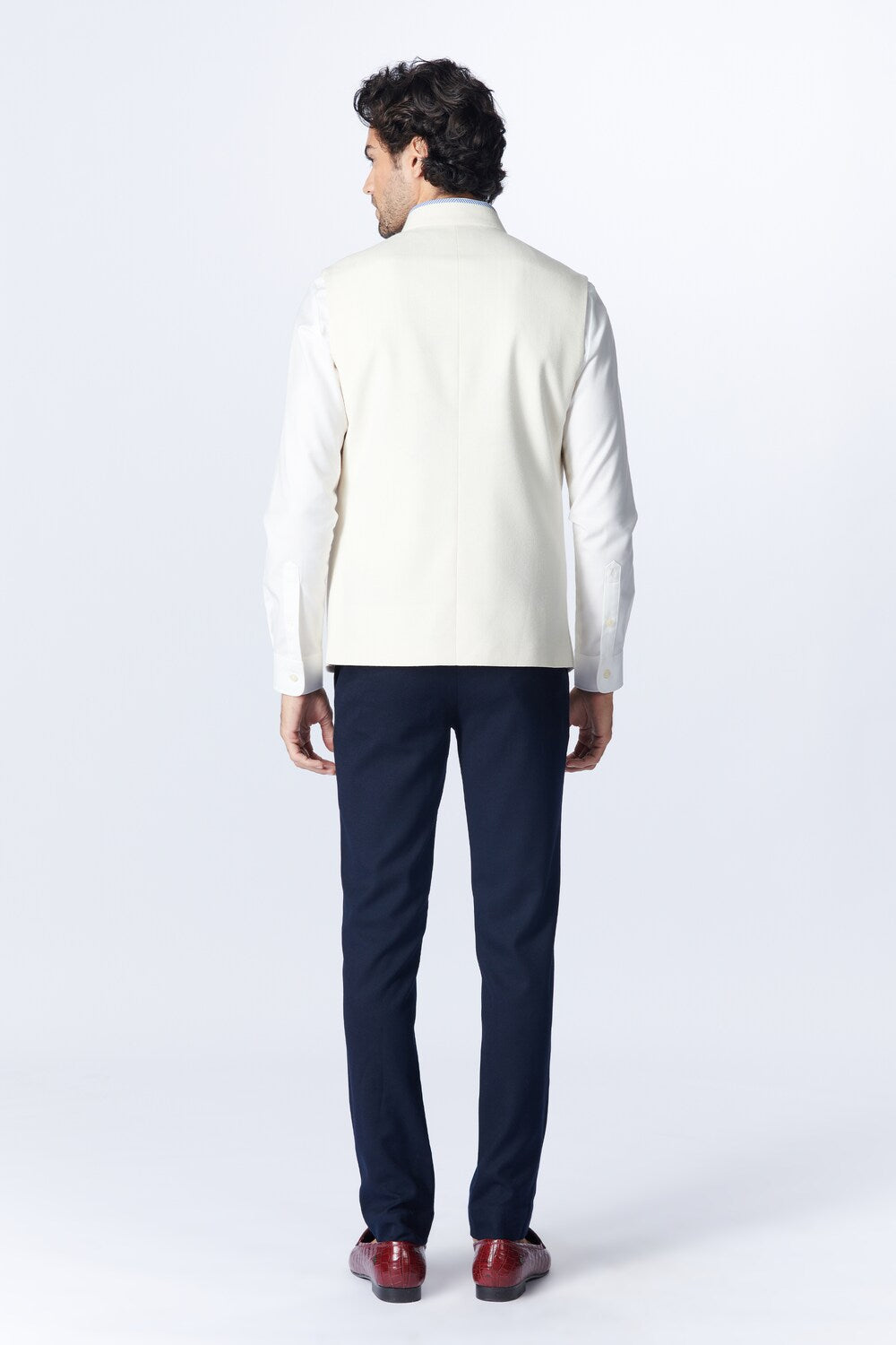 Zaeden In SNCC Waistcoat with Contrast Piping