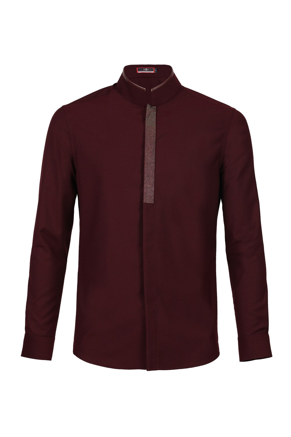 Plum Diamante Placket Shirt