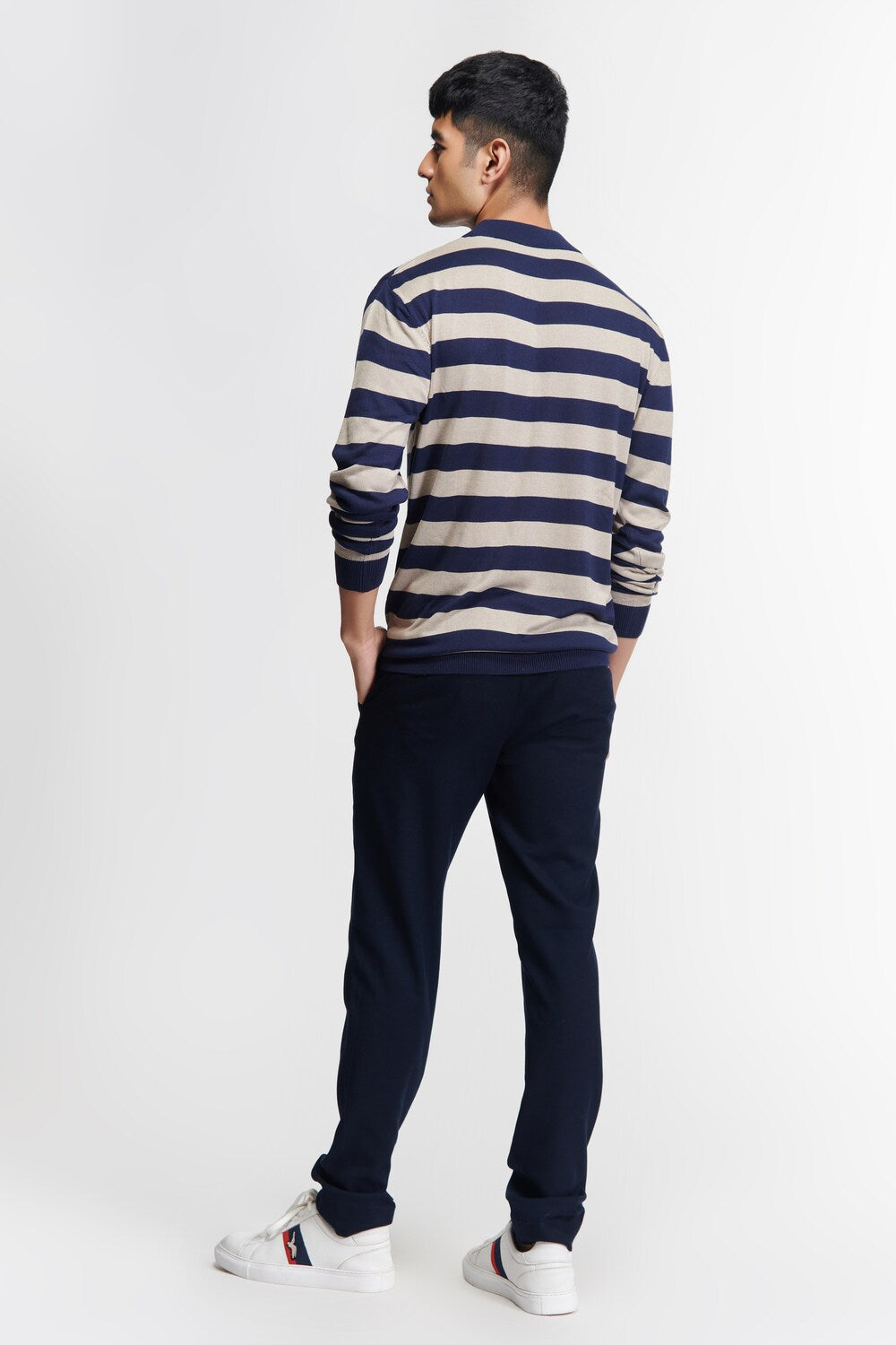 SNCC Beige Stripe Knit T-shirt