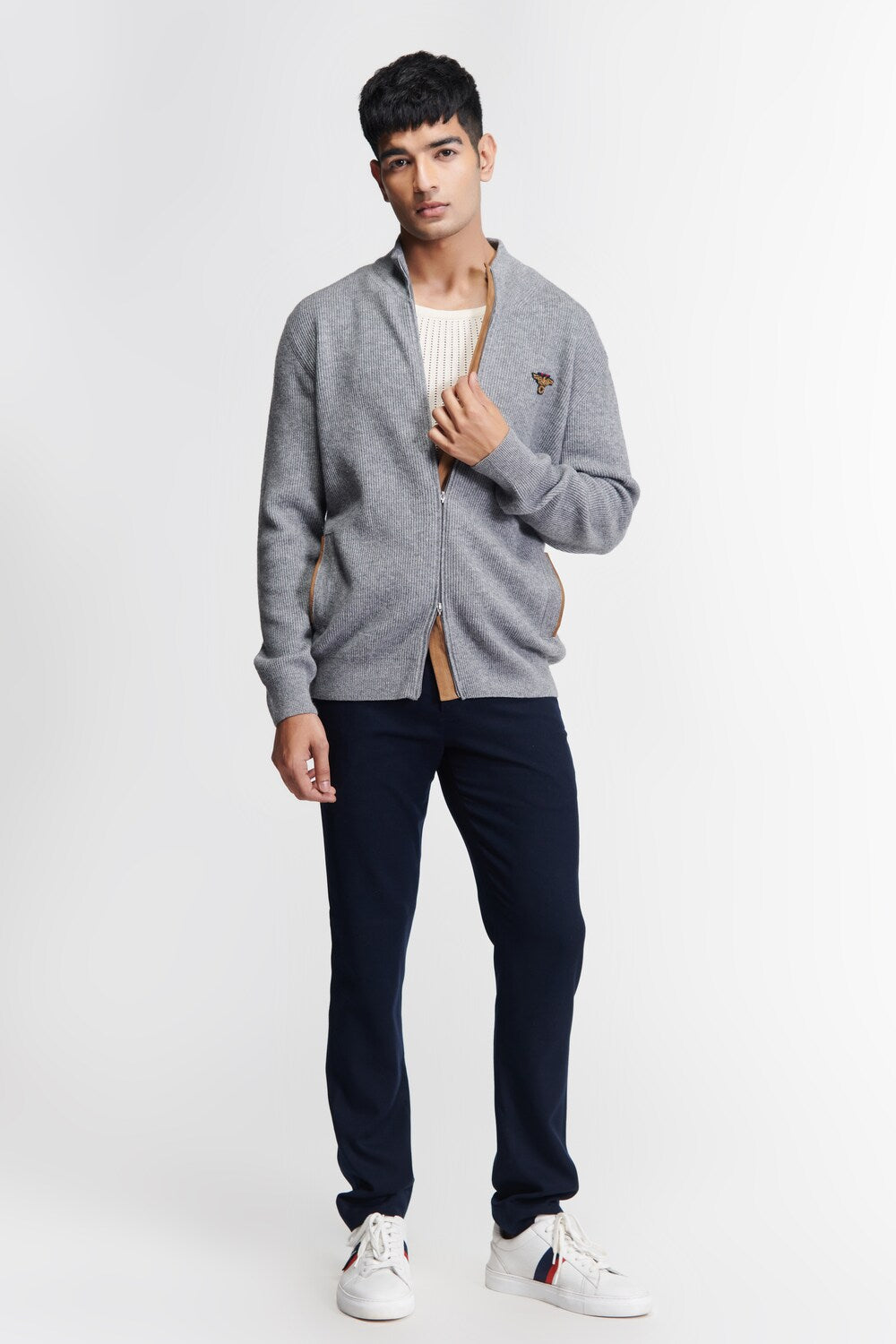 Grey Crested Cardigan