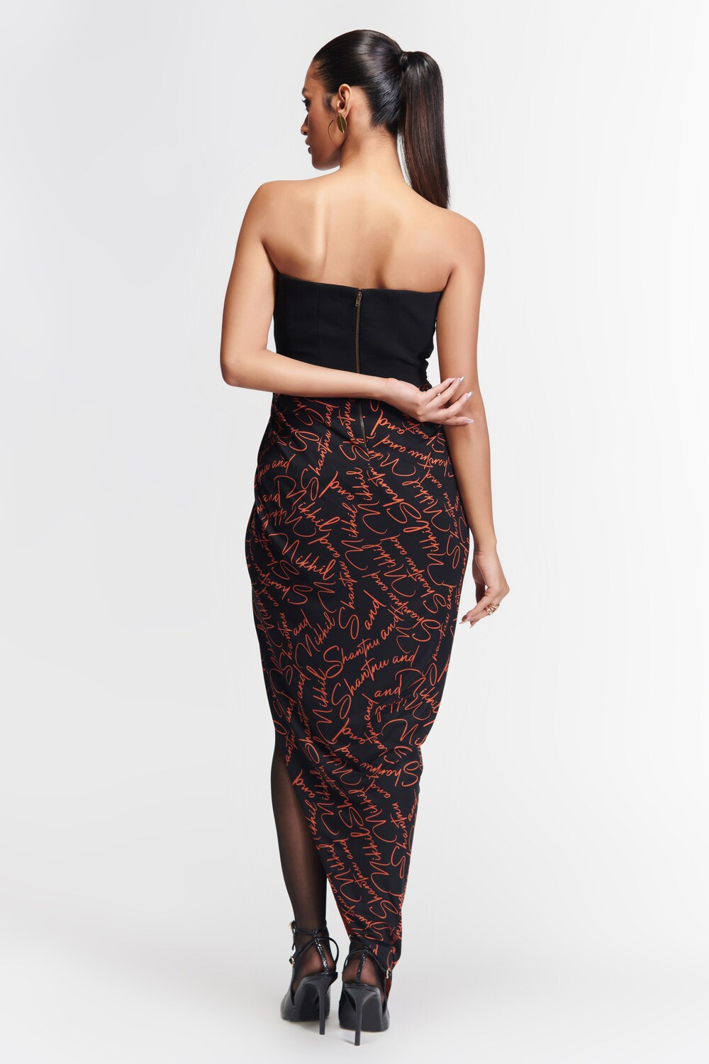 Signature Print Saree Gown