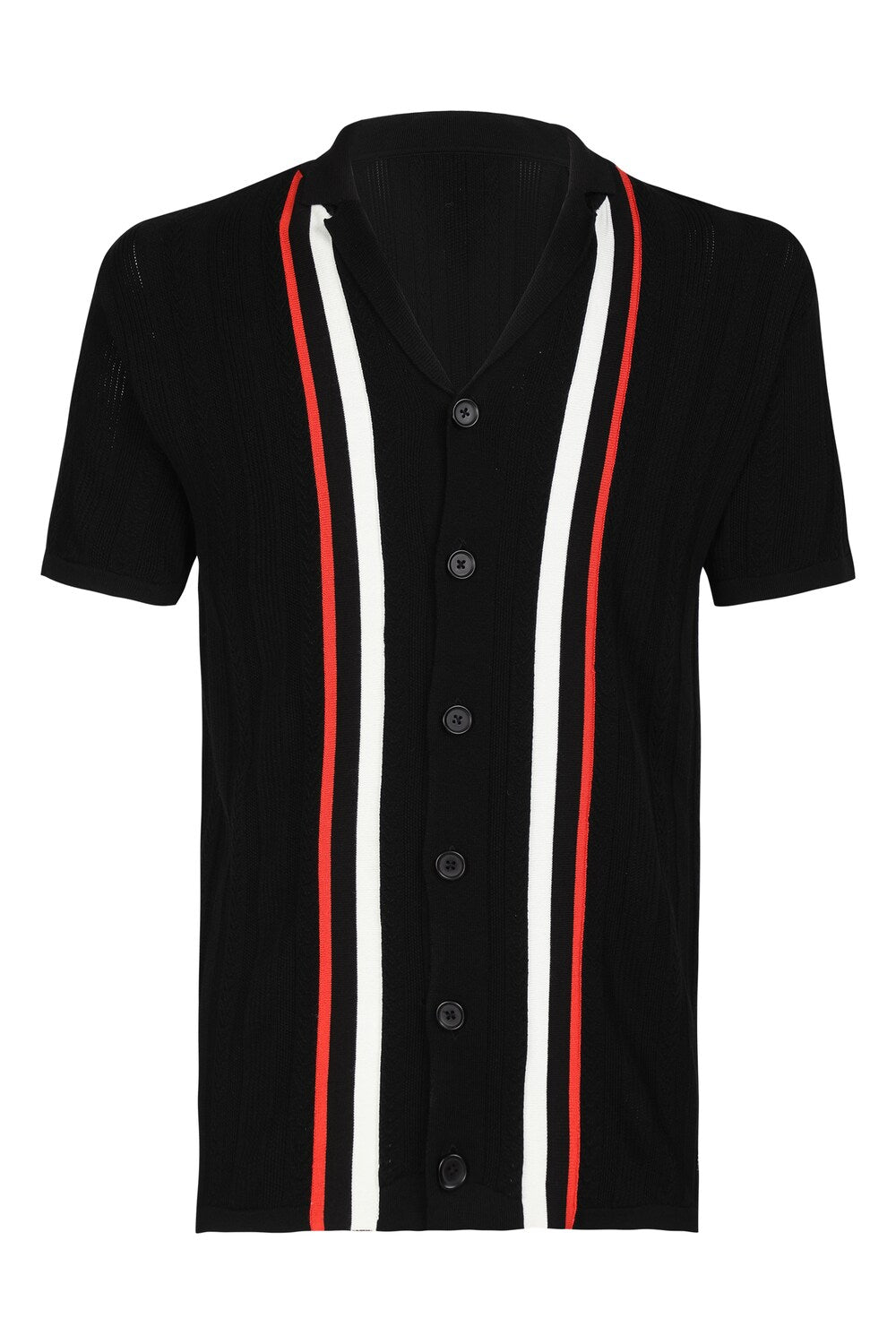 Black Striped Bowling Shirt