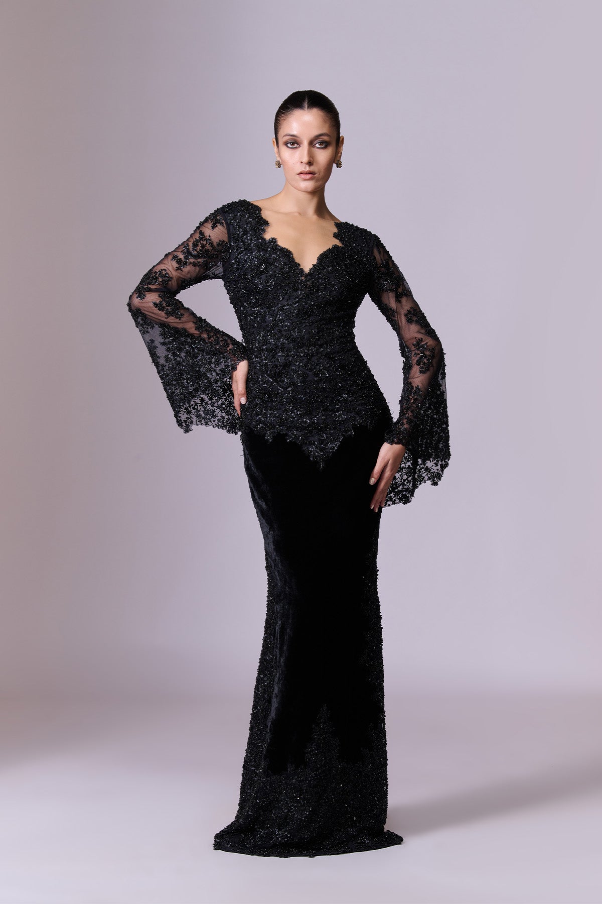 Black Embellished Gown
