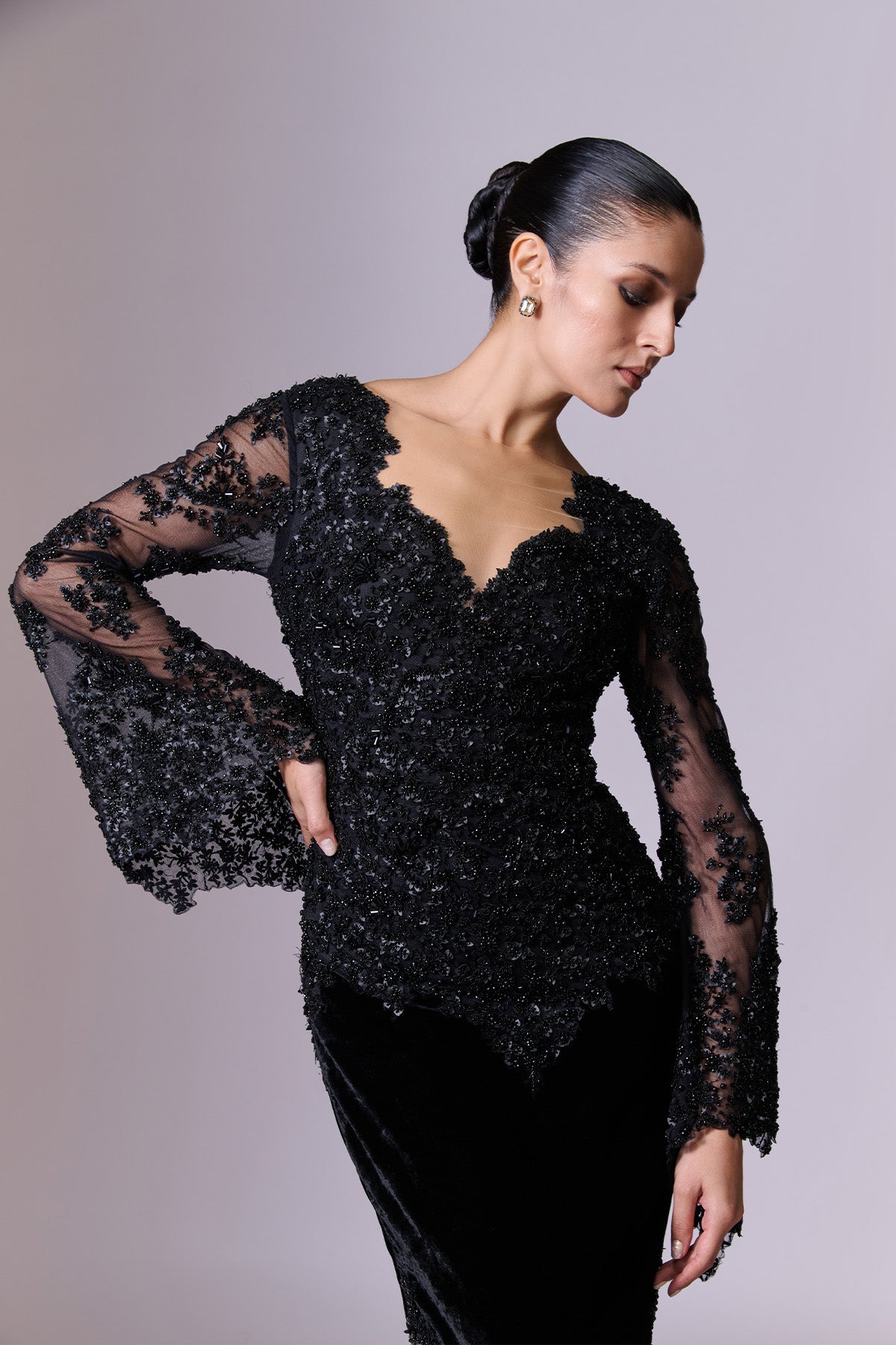 Black Embellished Gown