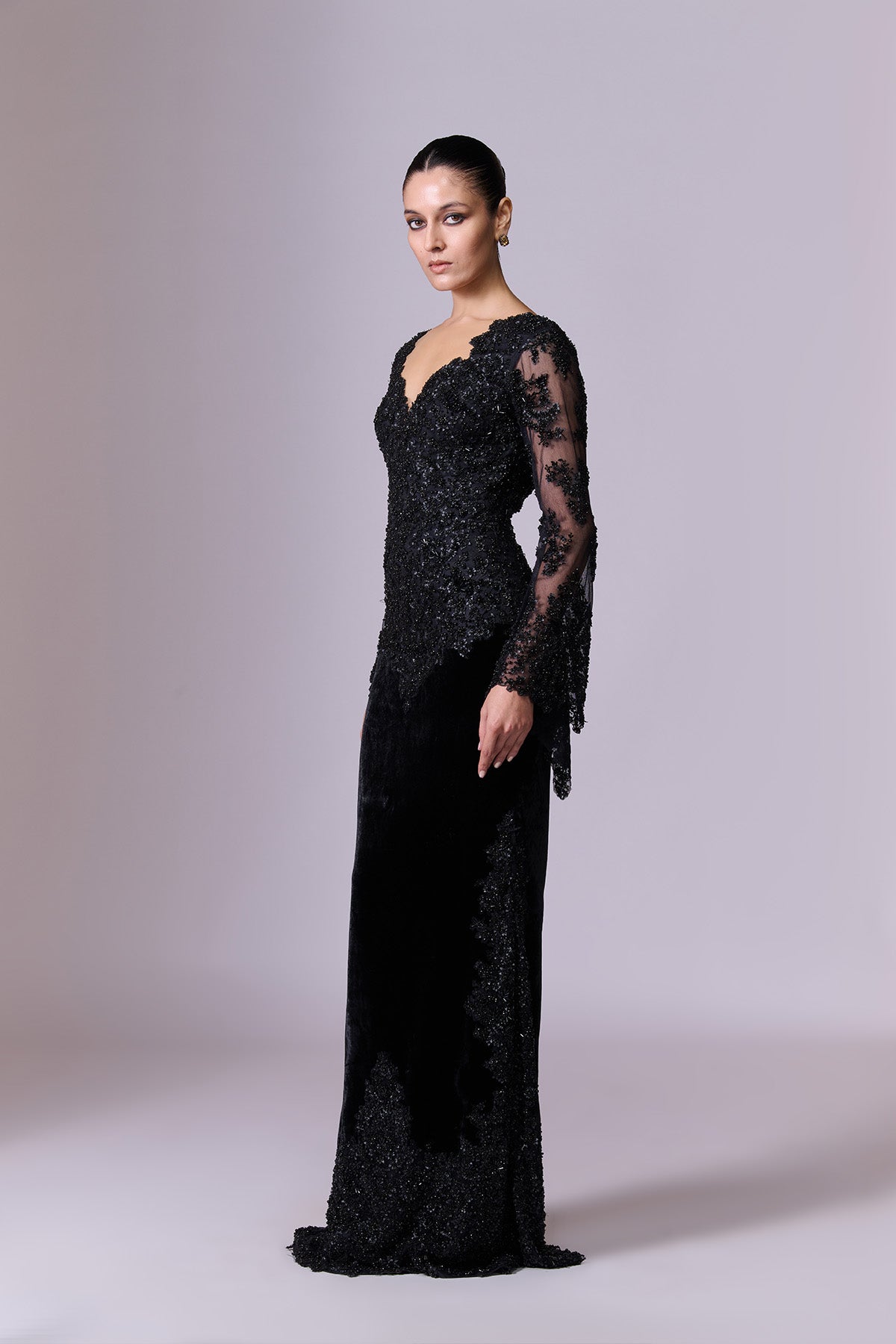 Black Embellished Gown