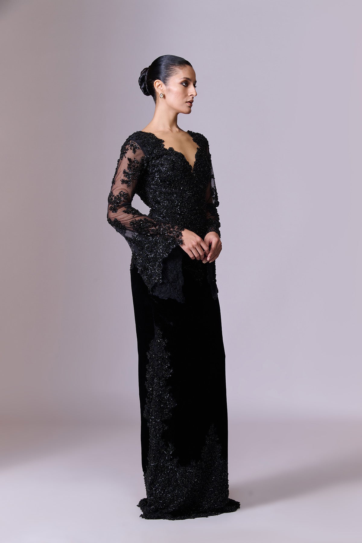 Black Embellished Gown